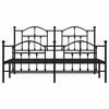 vidaXL Metal Bed Frame without Mattress with Footboard Black 183x213cm