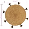 vidaXL Braided Area Rug with Tassels 90 cm Jute Round