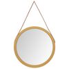 vidaXL Wall Mirror with Strap Gold &Oslash; 55 cm