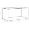 vidaXL Coffee Table Silver 90x50x43 cm Stainless Steel and Glass