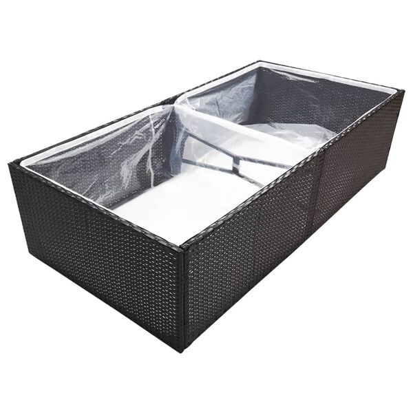 vidaXL Garden Planter Black 157x80x40 cm Poly Rattan