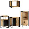 vidaXL Bathroom Furniture Set 4 pcs Brown and Black Solid Mango Wood