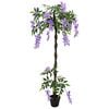 vidaXL Artificial Bean Flower Tree Purple 80 x 18 x 160 cm