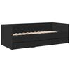 vidaXL Daybed with Drawers without Mattress Black 90x200 cm