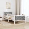 vidaXL Bed Frame with Headboard Light Grey 90 x 200 cm Solid Pine Wood