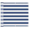 vidaXL Balcony Screen Blue and White 100 x 500 cm PU coated oxford alu