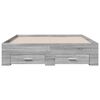 vidaXL Bed Frame with Drawers without Mattress Grey Sonoma 140x190 cm