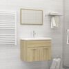 vidaXL 2 Piece Bathroom Furniture Set Sonoma Oak Engineered Wood