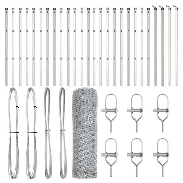 vidaXL Fence with Posts Silver 0.6 x 50 m PVC-coated steel