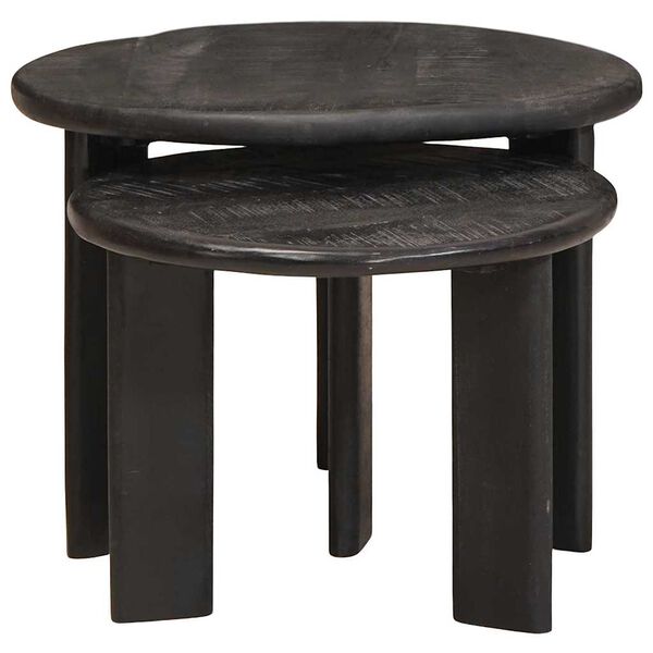 vidaXL Nesting Tables 2 pcs White Solid Mango Wood