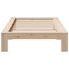 vidaXL Bed Frame without Mattress 75x190 cm Small Single Solid Wood Pine