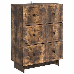 vidaXL Drawer Cabinet Smoked Oak 66 x 34.5 x 90 cm Engineered Wood