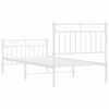 vidaXL Metal Bed Frame without Mattress with Footboard White 90x200cm