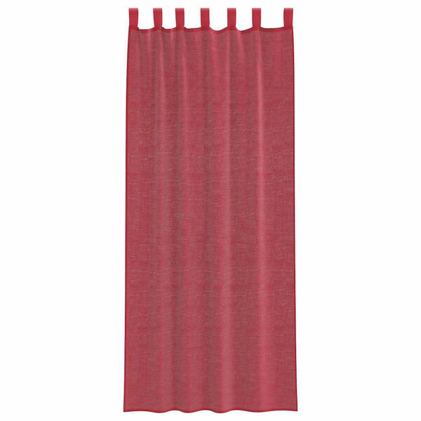 vidaXL Voile Curtains with Loops 2 pcs Wine Red 140x260 cm
