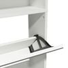 vidaXL Shoe Cabinet 4-Layer Mirror White 63x17x134 cm