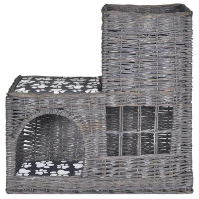 vidaXL Willow Cat Tree Pet House/Bed/Castle/Scratching Post with Cushion