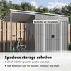 vidaXL Garden Shed with Extended Roof Light Grey 277x107x181 cm Steel