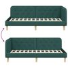 vidaXL Corner Bed Frame with Headboard Dark Green 100 x 200 cm Fabric