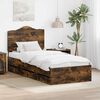 vidaXL Bed Frame with Drawer Smoked Oak 75 x 190 cm Engineer Wood