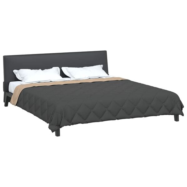 vidaXL Full Year Duvet Anthracite and Taupe 240 x 200 cm Microfiber