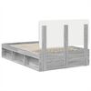 vidaXL Bed Frame Grey Sonoma 120 x 190 cm Solid Pine Wood