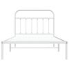 vidaXL Metal Bed Frame without Mattress with Headboard White 100x200cm