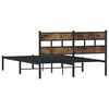vidaXL Metal Bed Frame without Mattress Smoked Oak 135x190 cm Double