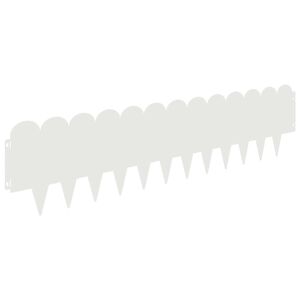 vidaXL Lawn Edging 10 pcs 103 x 25 cm Steel White