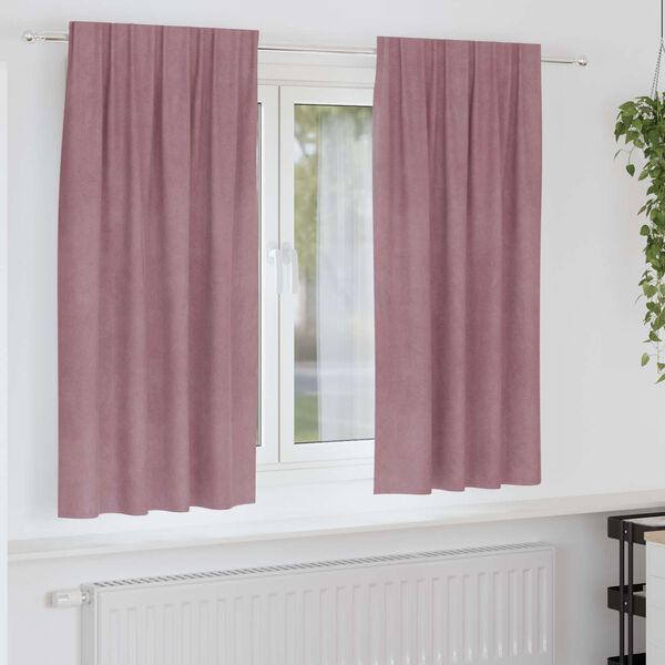 vidaXL Blackout Curtains 2 pcs Dark Pink 140 x 175 cm Velvet