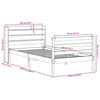 vidaXL Bed Frame with Headboard without Mattress White 90x200 cm