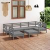 vidaXL 7 Piece Garden Lounge Set Solid Pinewood Grey