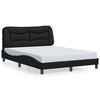 vidaXL Bed Frame without Mattress "Hvar" Black 135x190 cm Double Faux Leather
