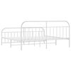 vidaXL Metal Bed Frame without Mattress with Footboard White 193x203cm