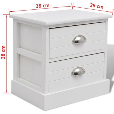 vidaXL French Bedside Cabinet White