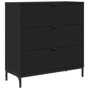 vidaXL Sideboard with Drawer Black 79.5 x 33 x 82 cm Engineered Wood