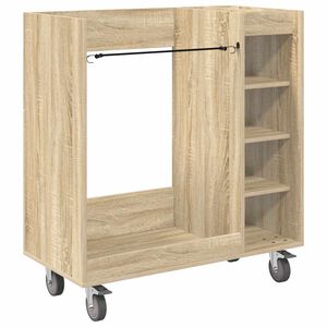 vidaXL Golf Cabinet with Wheel Plain Sonoma Oak 90 x 45 x 98 cm