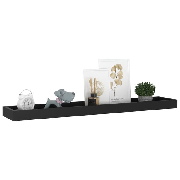 vidaXL Loggia Wall Shelves 4 pcs Black 80x15x4 cm MDF