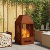 vidaXL Fire Pit Brown 50 x 50 x 100 cm Weather Steel