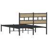 vidaXL Metal Bed Frame without Mattress Sonoma Oak 120x190 cm Small Double