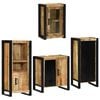vidaXL Bathroom Furniture Set with Shelf 4 pcs Brown Soild Mango Wood