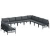 vidaXL Garden Sofa Set with Cushion 10 pcs Black Steel