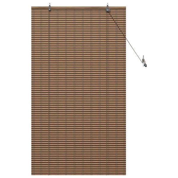 vidaXL Roller Blind with Curtains Manual Brown 90 x 160 cm Bamboo