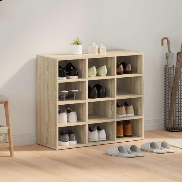 vidaXL Shoe Cabinet Sonoma Oak 77.5 x 30 x 67 cm Engineered Wood