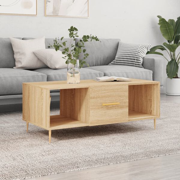 vidaXL Coffee Table Sonoma Oak 102x50x40 cm Engineered Wood