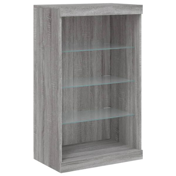 vidaXL Sideboard with LED Lights Grey Sonoma 60.5x37x100 cm