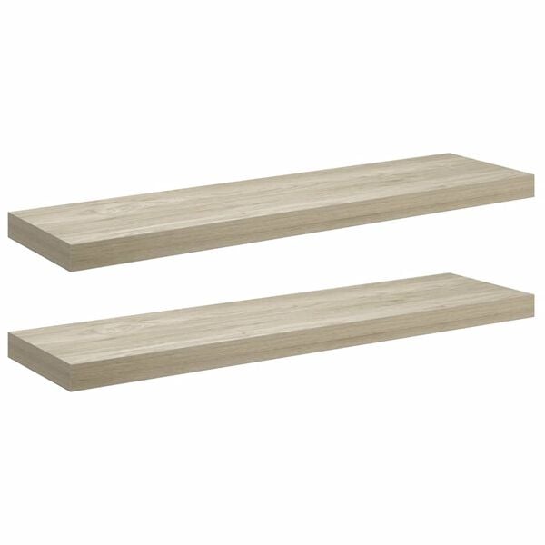 vidaXL Floating Wall Shelves 2 pcs Oak 90x23.5x3.8 cm MDF
