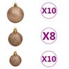 vidaXL Artificial Pre-lit Christmas Tree with Ball Set Red 210 cm PVC