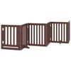 vidaXL Dog Gate with Door Foldable 6 Panels Brown 300 cm Poplar Wood
