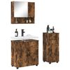 vidaXL Bathroom Furniture Set 3 pcs Smoked Oak Engineered wood & Metal