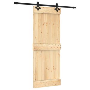 vidaXL Sliding Door 80 x 210 cm Solid Pine Wood (Untreated)
